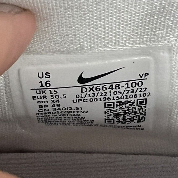 Nike KD 15 TB Low White Black Basketball Shoes Men’s Size 16 DX6648-100 New main image 6